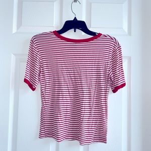 Red and White Stripped Crop Top